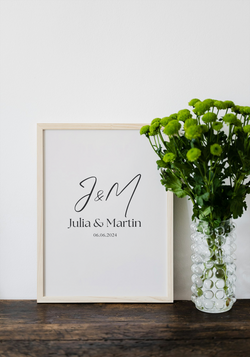 Fotoposter Hochzeit "Schreibschrift"