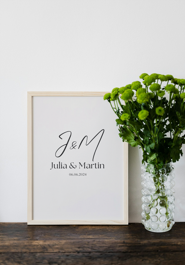 Fotoposter Hochzeit "Schreibschrift"