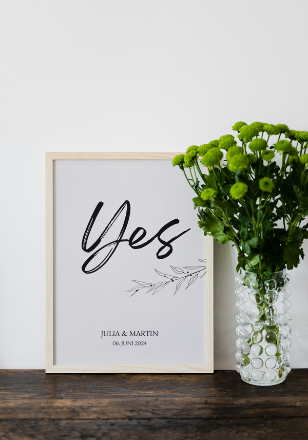 Fotoposter Hochzeit "Yes"