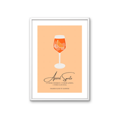 Aperol Spritz Poster – Cocktail Rezept Print auf 350 g/m² Bilderdruckpapier – Umweltfreundlicher Druck, Hochwertiger Holzrahmen – Moderne Bar- und Küchen-Deko, Geschenk für Aperol-Liebhaber