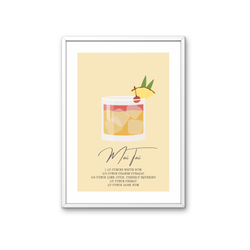 Mai Tai Poster – Cocktail Rezept Print auf 350 g/m² Bilderdruckpapier – Umweltfreundlicher Druck, Hochwertiger Holzrahmen – Moderne Bar- und Küchen-Deko, Geschenk für Tiki-Cocktail-Liebhaber